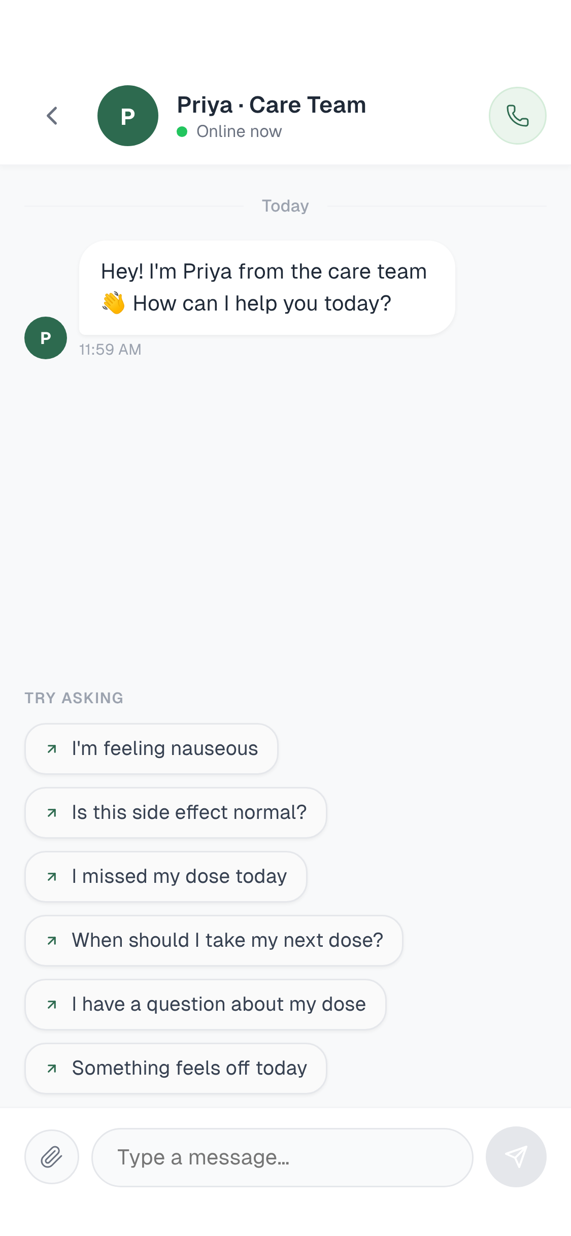 Care team chat