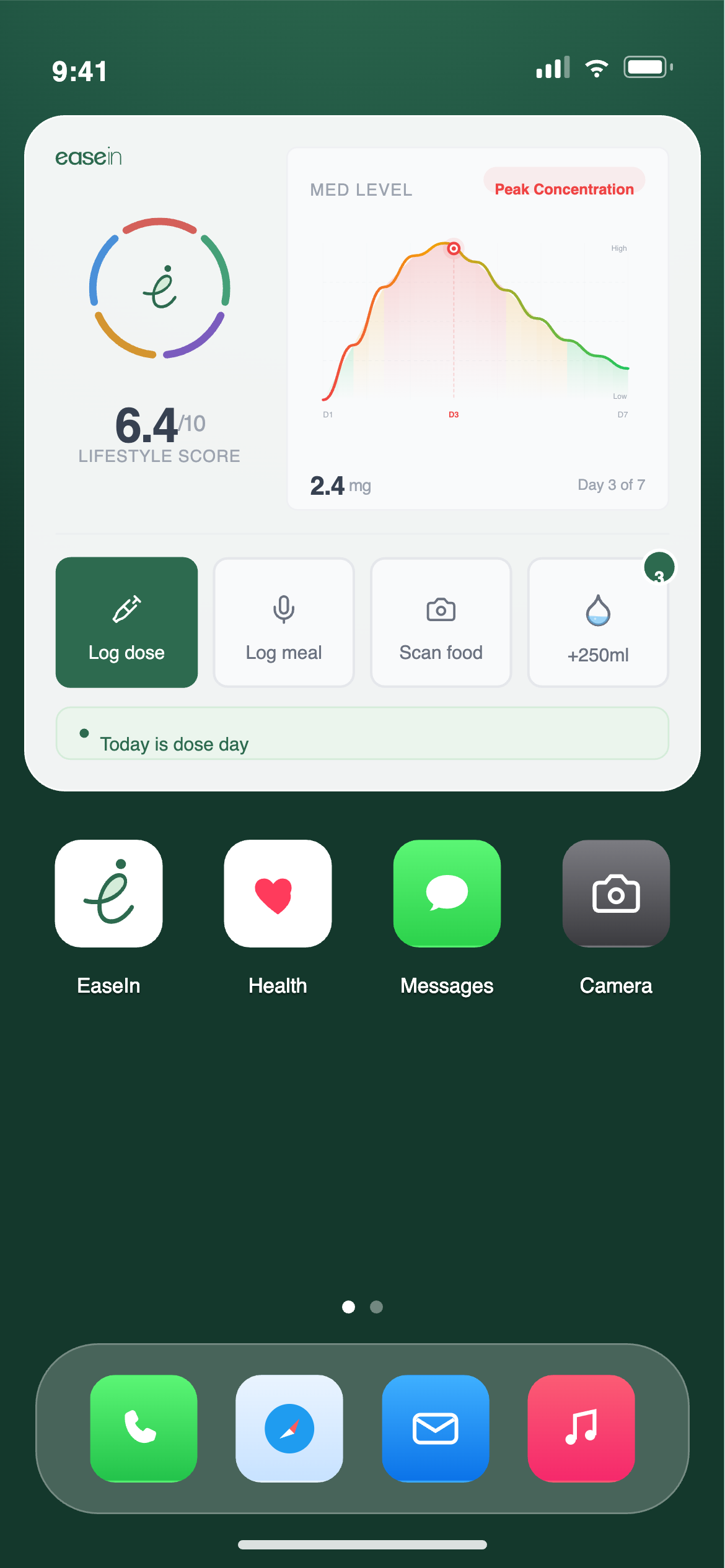 EaseIn custom home-screen widget